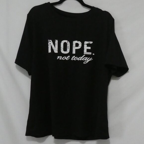 SHEIN - Curve | 2XL | Casual Black 'NOPE Not Today' Statement T-Shirt - Picture 2 of 13